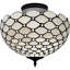 Plafonnier semi-encastré noir et blanc style Tiffany