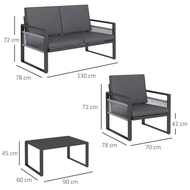 Fallston 4 - Person Seating Group with Cushions