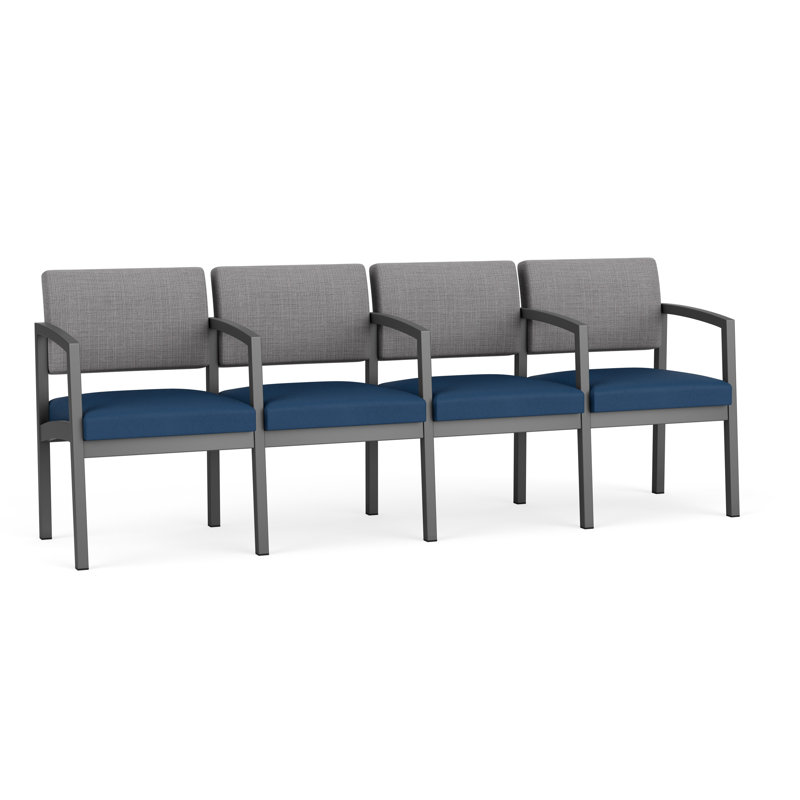 Structure en métal 4 places Lenox, Gris anthracite, Chambray Grey/Patriot Plus Blue Ridge