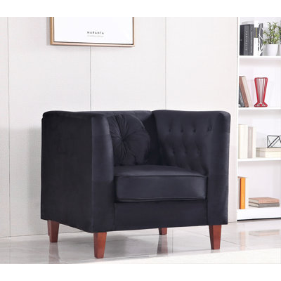 Fauteuil en velours l 35 po Druci