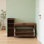 Banc de rangement pour chaussures de 37,8 po avec coussin, armoire à chaussures rabattable avec tablettes réglables et compartiment de rangement latéral, rangement pour chaussures étroit et moderne