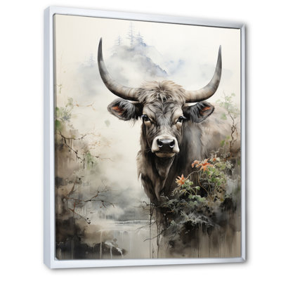 Bedriye, art asiatique, vache Sumi - impression