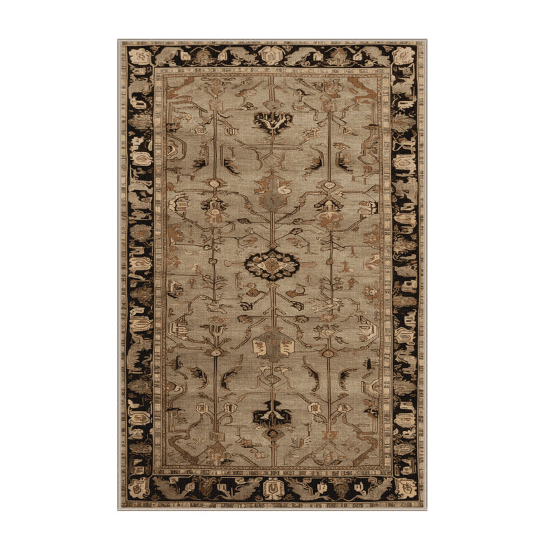 Tapis beige lavable à la machine, Rectangle 2 pi x 3 pi
