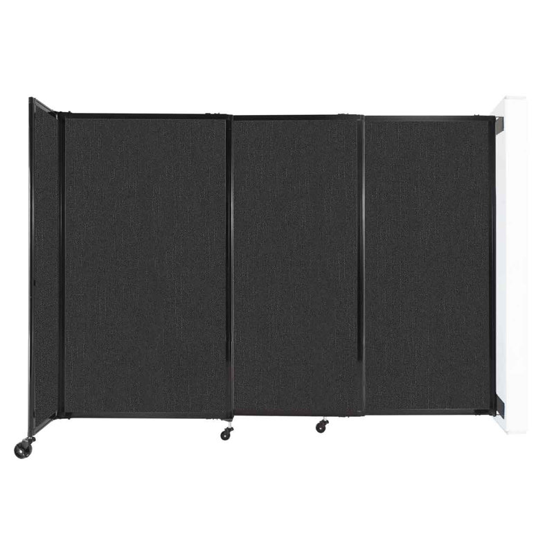 Cloison coulissante 5 pi, Noir, H 72 po x l 237 po x P 33 po