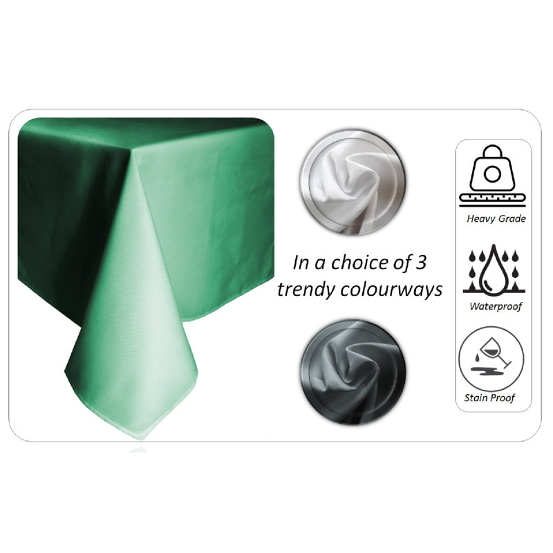 Marceille Rectangle Solid Colour Tablecloth, Green