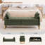 Banc de rangement moderne Lunara 66"W, capitonné, motif Teddy, à placer au pied du lit, avec pieds dorés, poche pour accoudoir et 2 coussins.-343922331-346524066