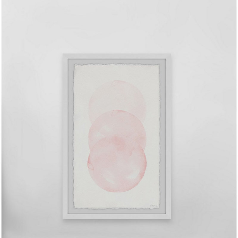 «Three Pink Circles», reproduction encadrée, H 30 po x l 20 po x P 1,5 po