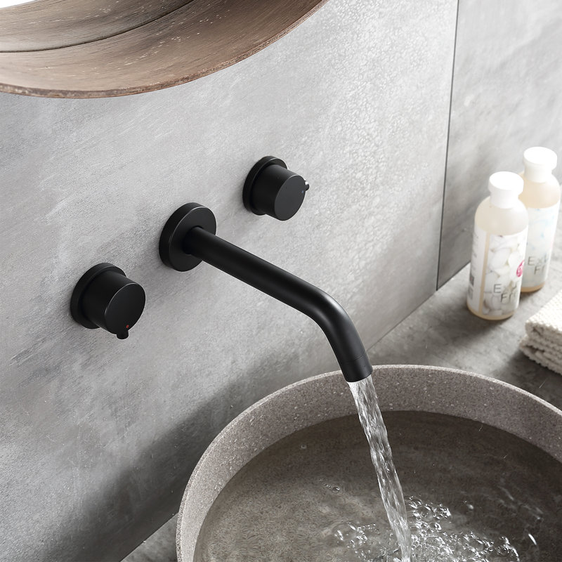2-handle Bathroom Faucet, Matte Black, 1.2GPM