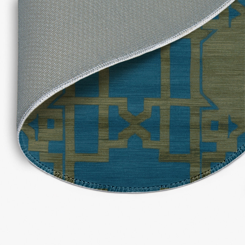 Trellis Brown Indoor and Outdoor Area Rug, Round 5'