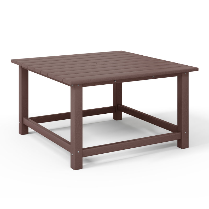 Table basse carrée en polyuréthane 31 po Laguna, Marron foncé