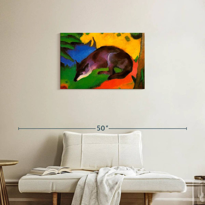 Brampt Blue-Black Fox, 20" H x 30" W