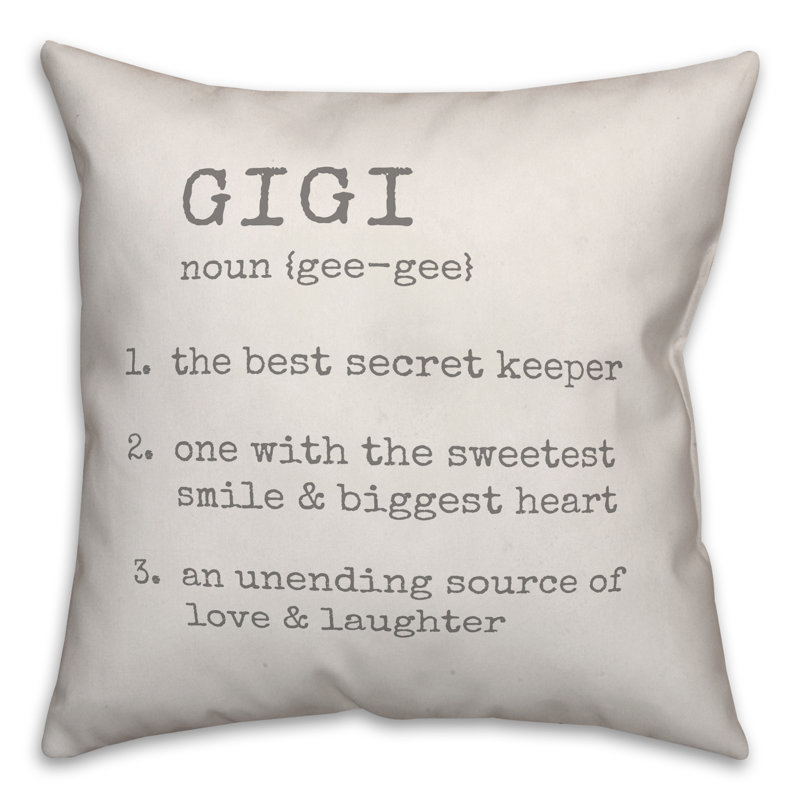  Coussin décoratif Gigi, 18 po x 18 po, Pas de bourre