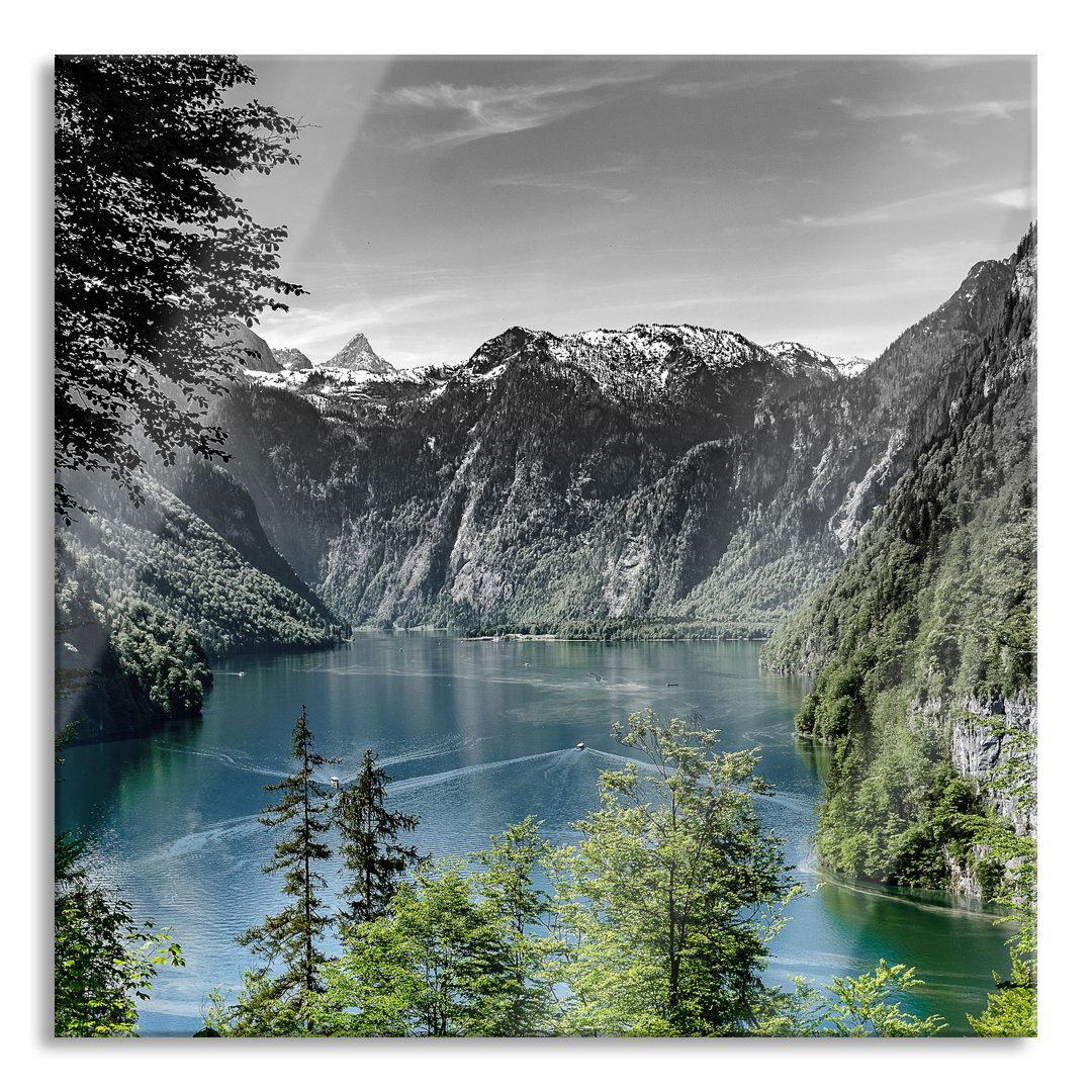 Glasbild Blick auf den Königssee