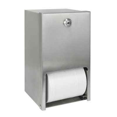 Distributeur de papier hygiénique commercial en acier inoxydable 2 rouleaux, porte-papier hygiénique mural robuste avec serrure pour salle de bain / salle de bain