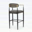 Ensemble de 2 tabourets de bar confortables en tissu gris avec pieds en fer et capacité de poids élevée pour les îlots de cuisine modernes