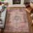 Griffey Vintage Boho Machine Washable Red/Blue Non-Slip Backing Area Rug-784186103