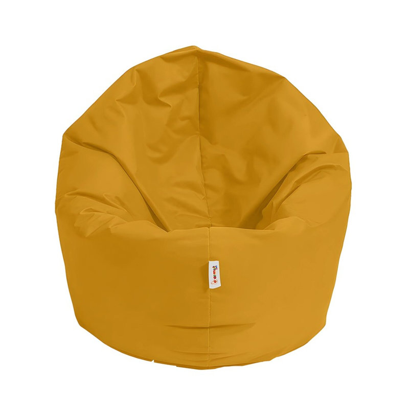 Original Yellow Garden Bean Bag Chair, Waterproof Polyester, 39.4 in Diameter | 39.4 in Height, 7.9 in Seat Height, 25.6 in Puff Width | 100% Recycled Styrofoam Bead Foam, Maximum Capacity: 440 lbs | Ideal for Modern Outdoor Relaxation