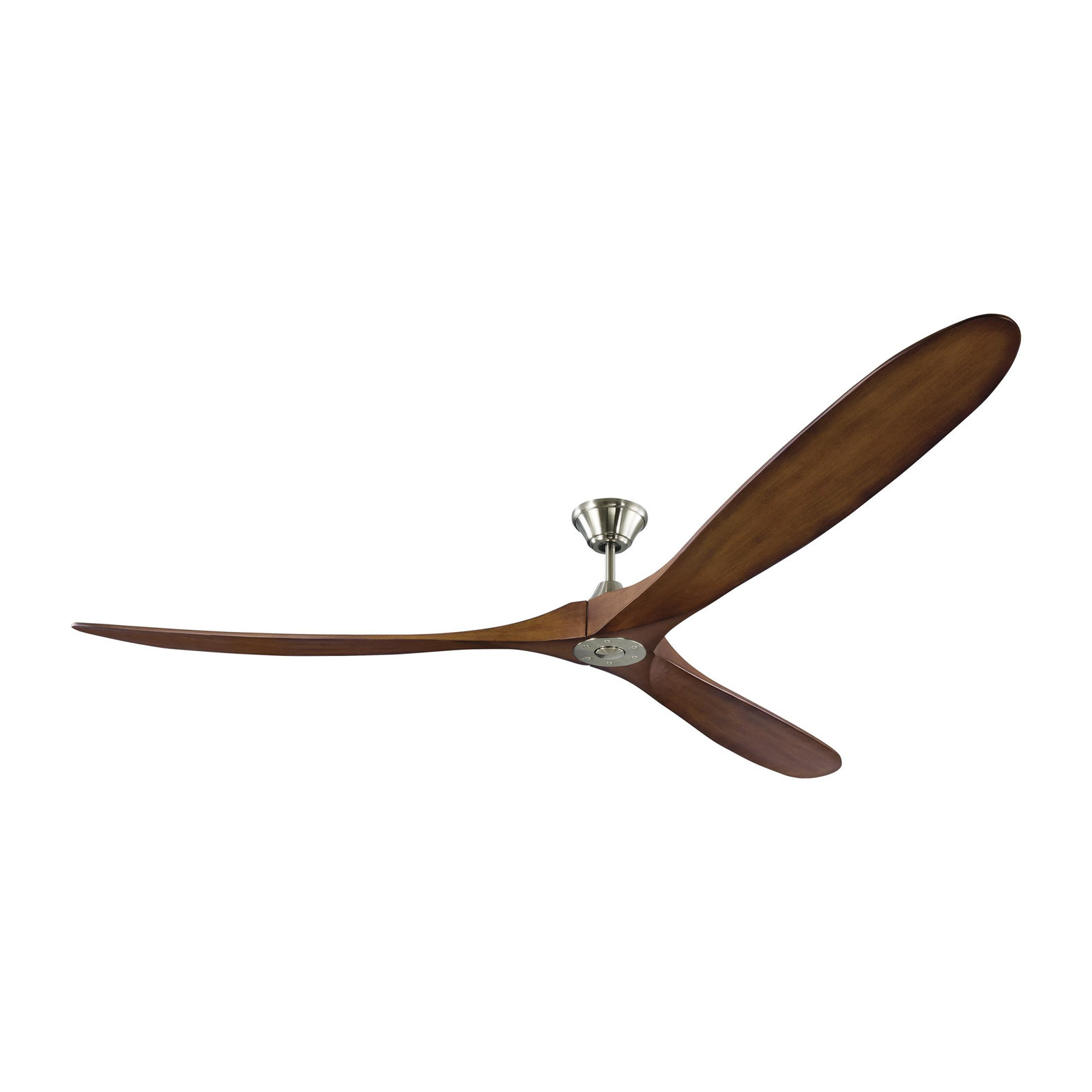 Obsidian 3 Blade Ceiling Fan, Brushed Steel with Koa Blades, 88 inches