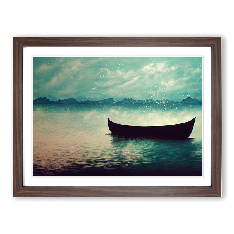 Boat Splashed Vol.1 1 Piece Single Picture Frame Painting, 34cm H x 46cm W x 2cm D, Walnut Framed