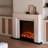 Cream white Solid Wood Freestanding Fireplace