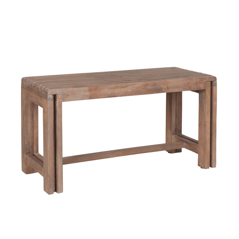 Banc en bois Chikao, Brun