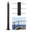 Cable Railing Post, 2x2 Inch Level Deck Stair Posts, 1-Pack Stainless Steel Cable Handrail Post, Pre-Drilled Pickets with Mounting Bracket Stair Railing Kit-631319890-631319892