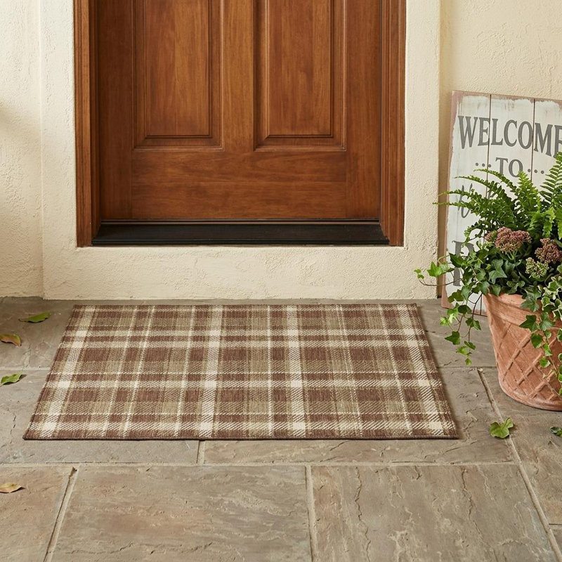 Tapis intérieur antidérapant lavable antidérapant 3 pi x 5 pi chocolat et ivoire