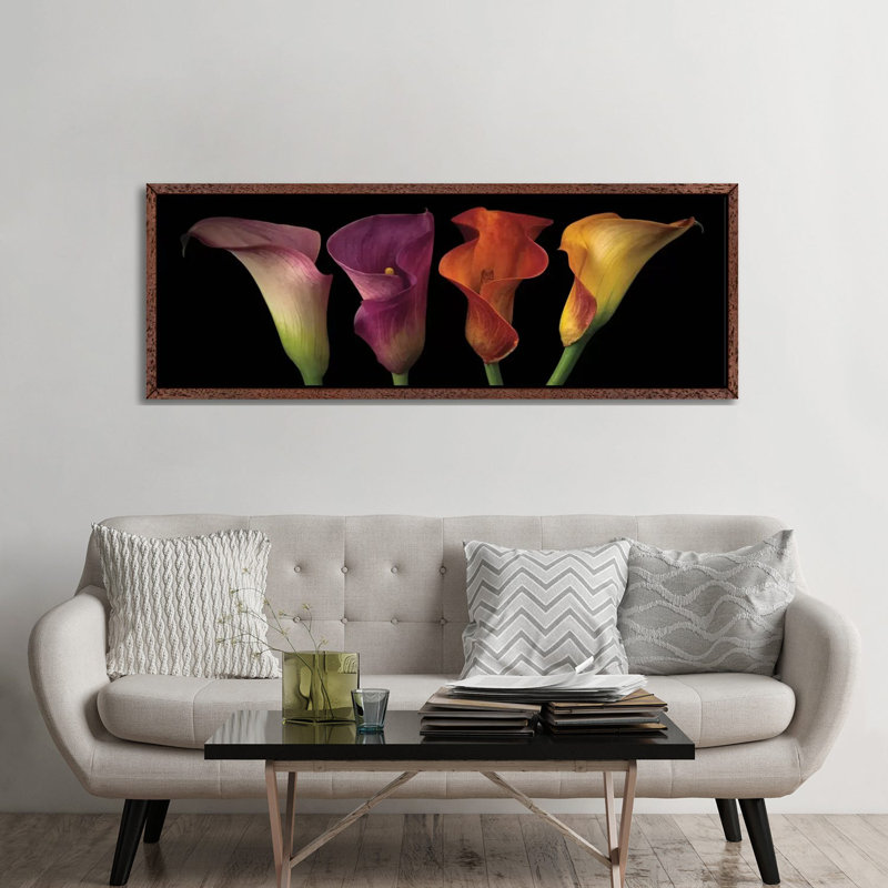 Jewel Calla Lilies by Assaf Frank - Panoramic Gallery-Wrapped Canvas Giclée on Canvas, Classic Wood Floater Framed