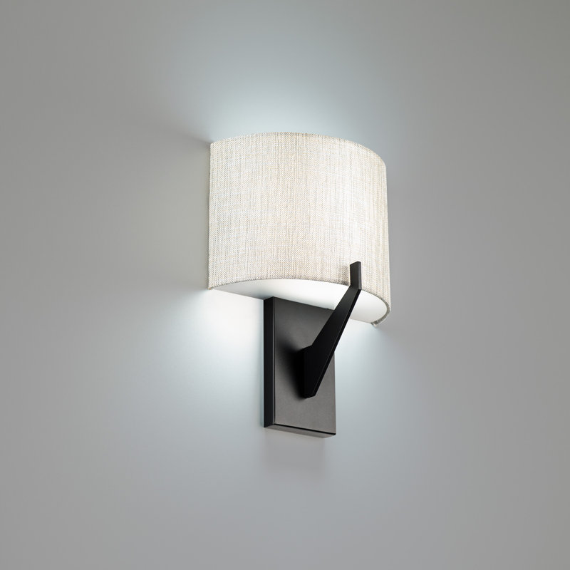 Fitzgerald 1 - Light LED Flush Mounted Sconce, 12" H x 4" W x 16" D, Black, 3500K