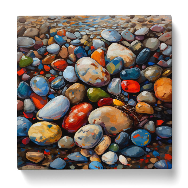 Pebbles Expressionism No.2 - Wrapped Canvas, 50cm H x 50cm W x 3cm D
