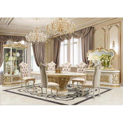 LUXURY MOBILYA VINTAGE TURKISH DESIGN FURNITURE HAND CARVED DINING TABLE