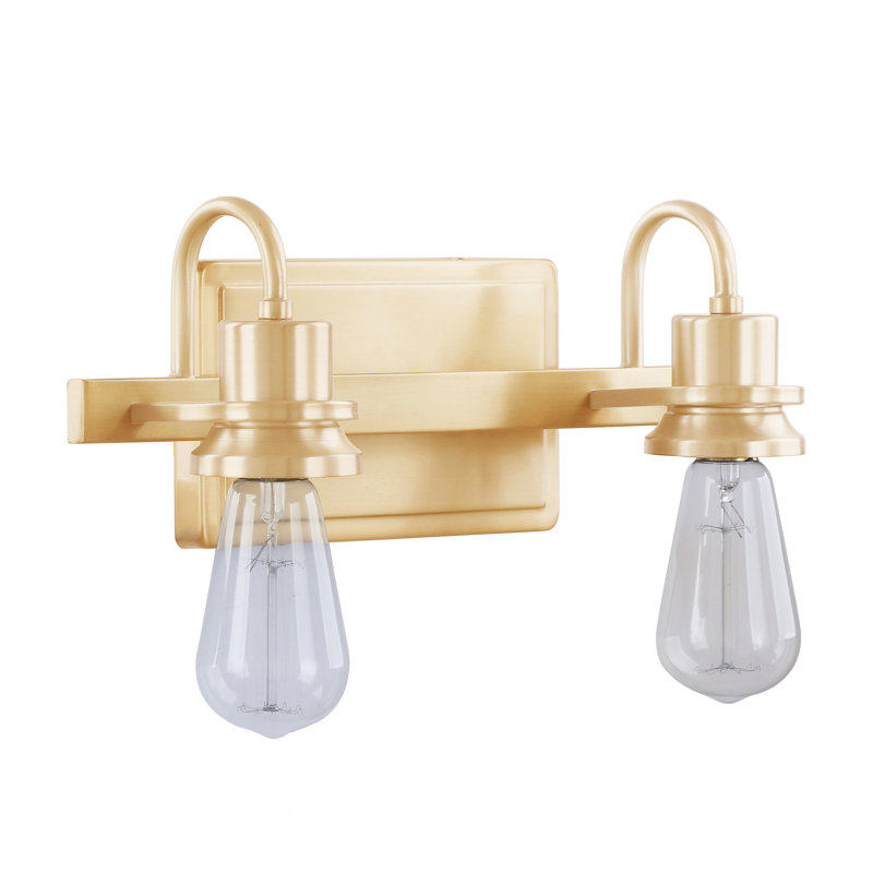 Warm Brass 14" Direct Wired Electric Vanity Light Fixture