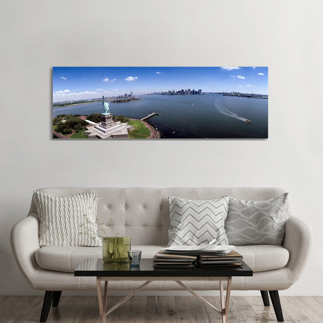 Aerial view of a statue, Statue of Liberty, New York City, New York State, USA