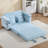 Extendable Sofas With Storage, 58 Inch Chenille Modern Sleeper For Home