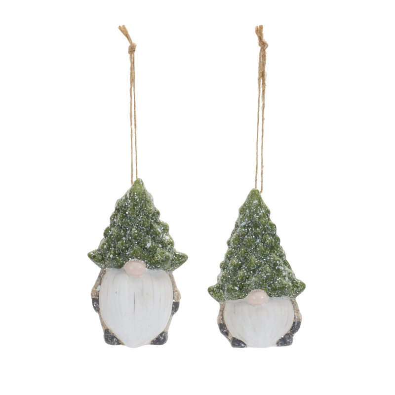 Ensemble d'ornement 6 pièces gnome avec chapeau en terre cuite