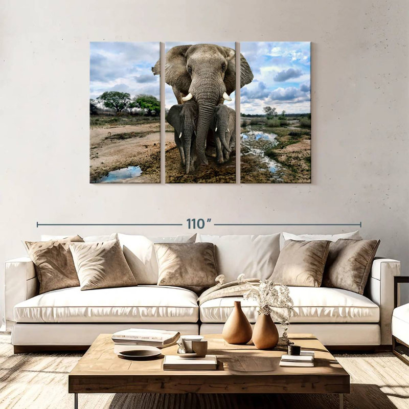Safari Elephants, 48" H x 74" W