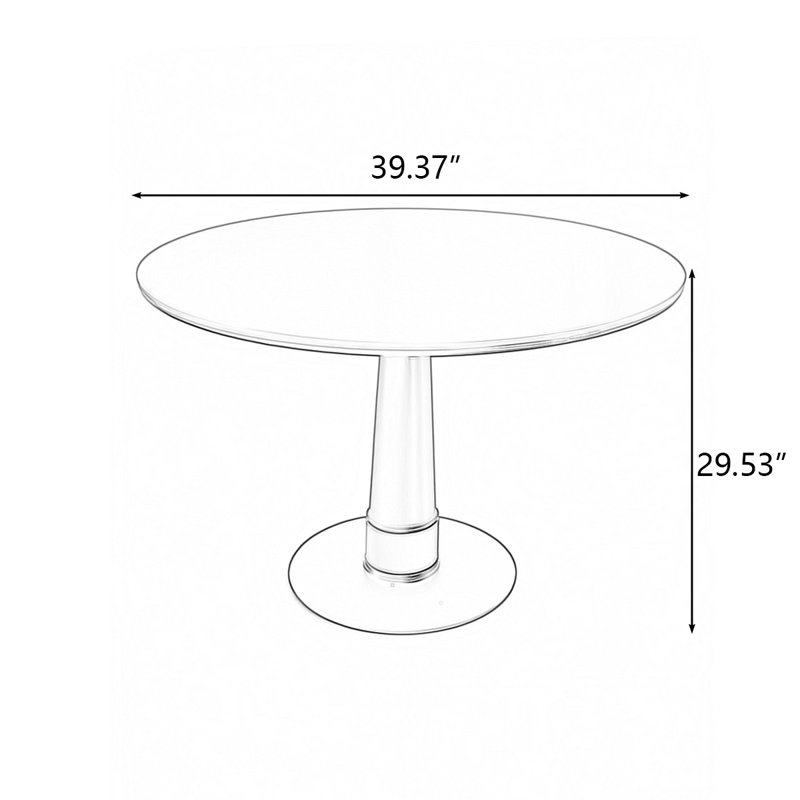 Black Round Sintered Stone Dining table, 29.53" H x 39.37" L x 39.37" W