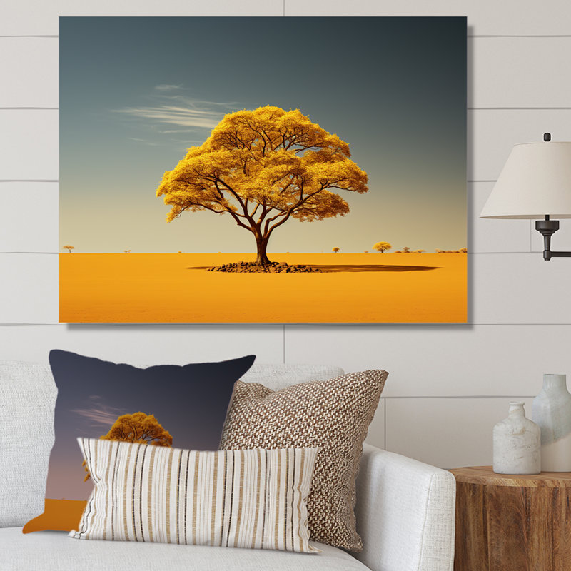 Aura d'arbre africain sur toile, Toile tendue, H 12 po x l 20 po x P 1 po