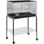 Tennille 47'' Iron Flat Top Floor Bird Cage with Wheels-1998813695