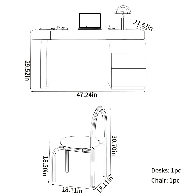 Dupree, 29.52" H x 47.24" W x 23.62" D