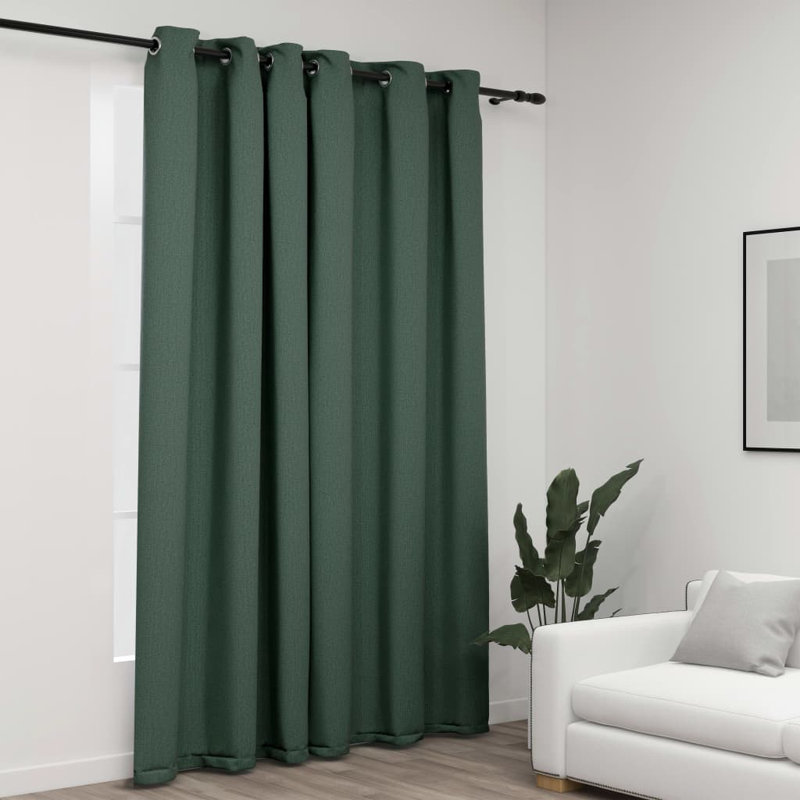 Cezaria Blackout Curtain Single Panel, Green
