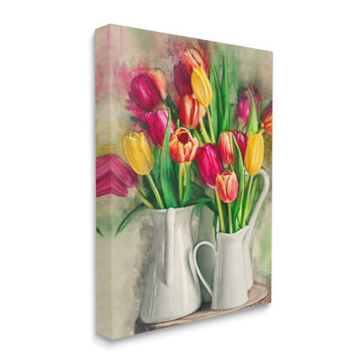 " Colorful Tulip Assortments In Farm Pitchers " by Ziwei Li