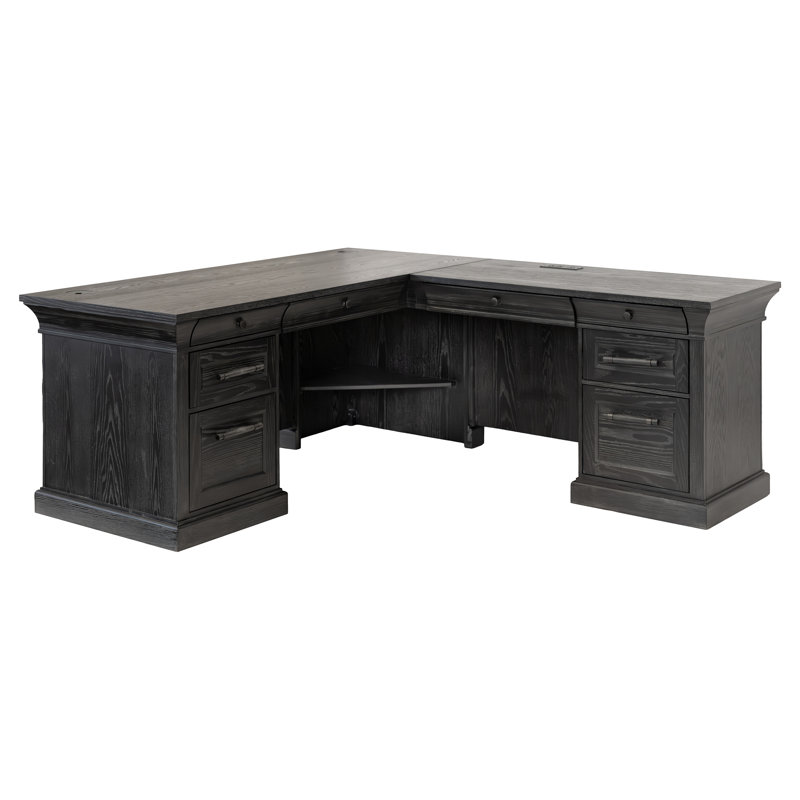 Bureau double caisson Traditional, Noir