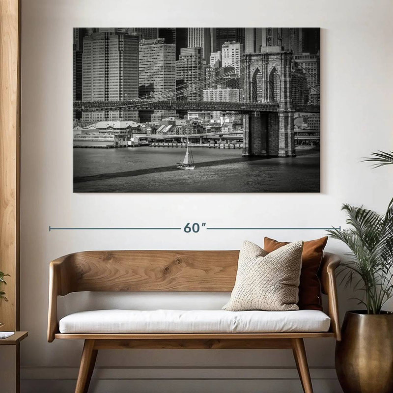 Lilie Sailing Through Brooklyn Bridge, 34" H x 51" W