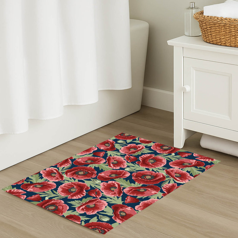 Tapis de bain Myah Poppie, Simple - L 24 po x l 17 po, Marine