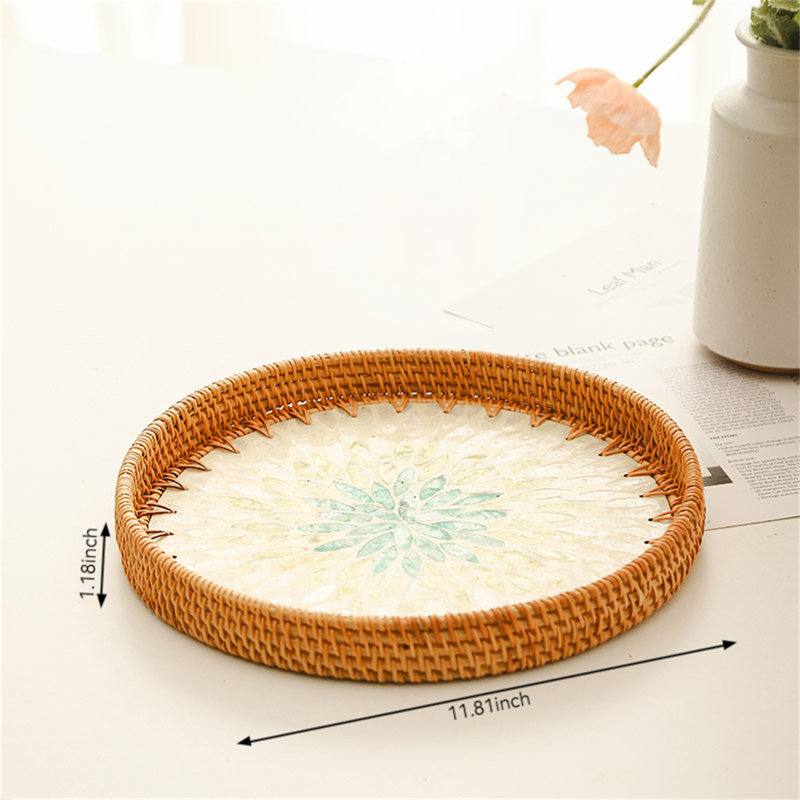 Plateau en bambou Alynda, H 1,18 po x l 11,81 po x P 11,81 po