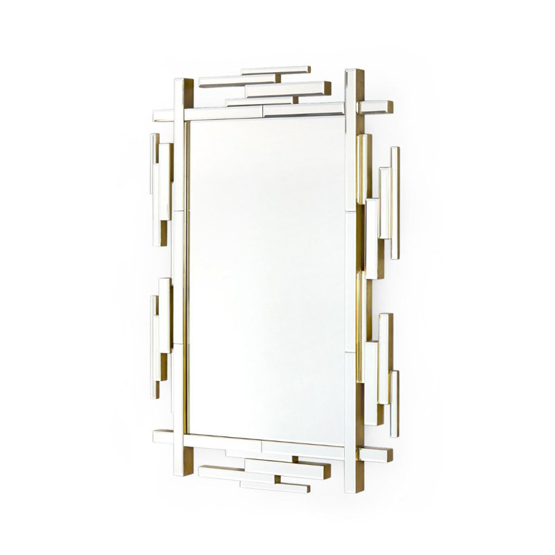 Edith Flat Metal Wall Mirror, Bronze