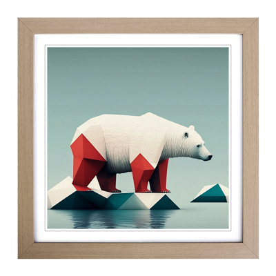 Polar Bear Suprematism - Framed Print