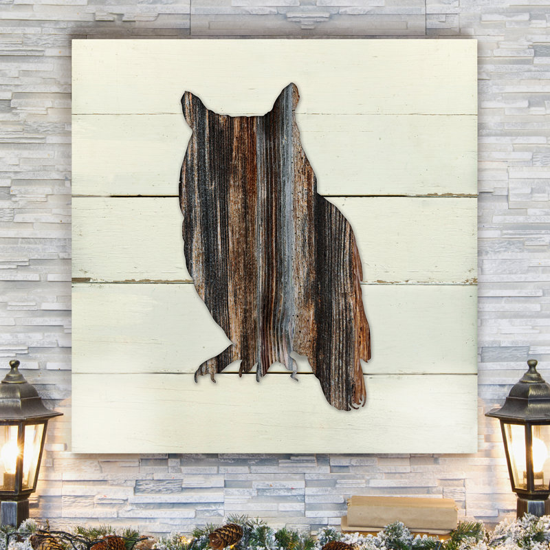 « forestières hibou », impression sur toile, H 16 po x l 16 po x P 1,5 po, Toile tendue