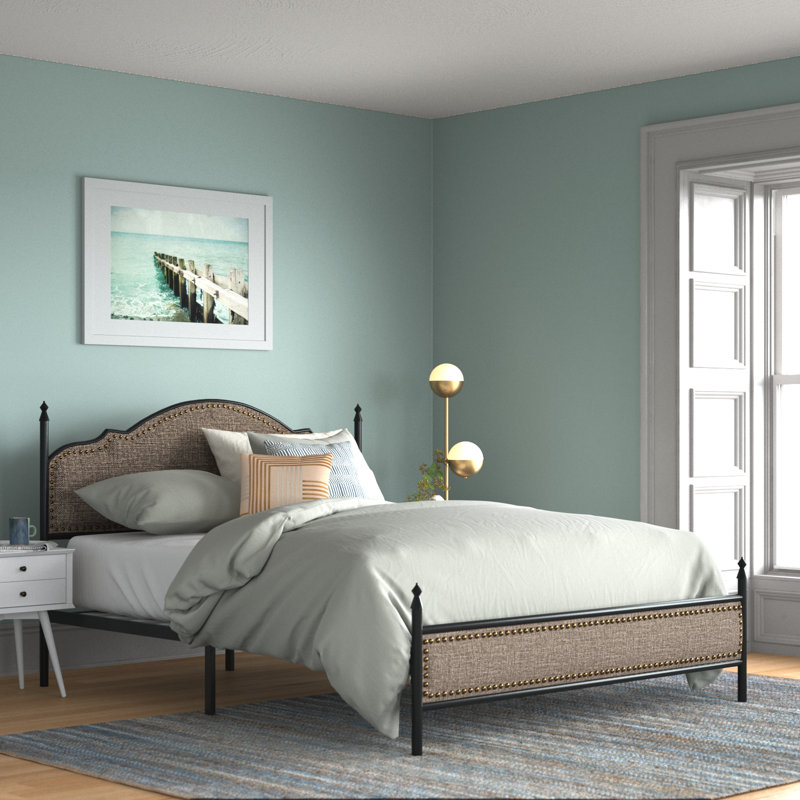 Alaja Upholstered Metal Four Poster Bed